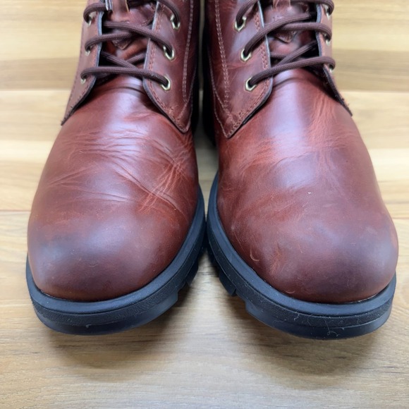 UGG Stenton Mens Boots 11 Reddish Brown Leather Lace Up - Picture 4 of 12
